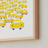 "Taxis in Traffic" - Art Print in White by BernadetteSosa - Frame Close-up