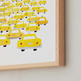"Taxis in Traffic" - Art Print in White by BernadetteSosa - Frame Close-up
