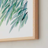 "Turquoise Rustling Leaves No. 1" - Art Print in Turquoise Green by Priscilla Lee - Frame Close-up