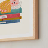 "Booked For A Nap" - Art Print in Cream by Blossom Hound Designs - Frame Close-up