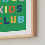 "Cool Kids Club" - Art Print in Grass Green by Kiersten Garner - Frame Close-up