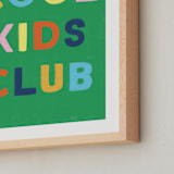 "Cool Kids Club" - Art Print in Grass Green by Kiersten Garner - Frame Close-up