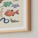 "Underappreciated Creatures" - Art Print in Turquoise Sea Green by Kellie Dykast - Frame Close-up
