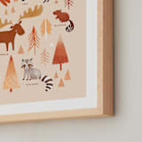 "Woodland Animals" - Art Print in Earthy Beige by Tati Abaurre - Frame Close-up
