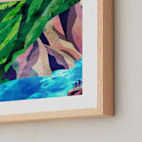 "Two Explorers I" - Art Print in Emerald Green by Mojca Dolinar - Frame Close-up
