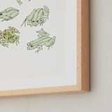 "Frog sketches" - Art Print in Pastel Green by Catilustre - Frame Close-up