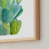"Cacti" - Art Print in Cactus green by Alexandra Dzh - Frame Close-up
