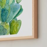"Cacti" - Art Print in Cactus green by Alexandra Dzh - Frame Close-up