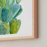 "Cacti" - Art Print in Cactus green by Alexandra Dzh - Frame Close-up