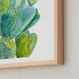 "Cacti" - Art Print in Cactus green by Alexandra Dzh - Frame Close-up