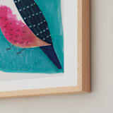 "still 5" - Art Print in Turquoise, petrol, pink and blue by Victoria Johnson - Frame Close-up
