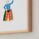 "Cowboy Carl" - Art Print in Cajun Shrimp by Kelsey Livingston - Frame Close-up