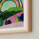 "Rainbow dreams" - Art Print in Emerald Green by Mojca Dolinar - Frame Close-up