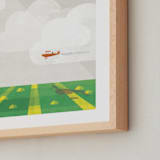 "Sky Adventure" - Art Print in Burnt Sienna by Robert and Stella - Frame Close-up