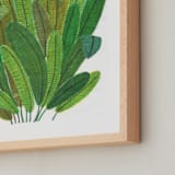 "Banana Leaf Bouquet" - Art Print in Tropical Green by Madeline Trait - Frame Close-up