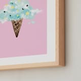 "cloud ice cream" - Art Print in bubble gum by Cass Loh - Frame Close-up