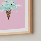 "cloud ice cream" - Art Print in bubble gum by Cass Loh - Frame Close-up