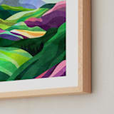 "Far away places" - Art Print in Emerald Green by Mojca Dolinar - Frame Close-up