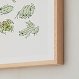 "Frog sketches" - Art Print in Pastel Green by Catilustre - Frame Close-up