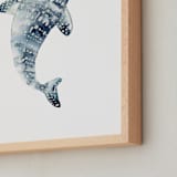 "Celestial Sharks" - Art Print in Stormy Blue by Katrina Pete - Frame Close-up