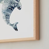 "Celestial Sharks" - Art Print in Stormy Blue by Katrina Pete - Frame Close-up