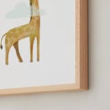 "Long Neck Friend" - Art Print in Giraffe by 2birdstone - Frame Close-up