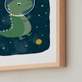 "Dinos in space" - Art Print in Triassic by Annie Holmquist - Frame Close-up