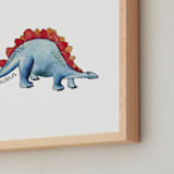 "Watercolor Dino Party Stegosaurus" - Art Print in Capri by Rachel Getz - Frame Close-up