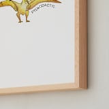 "Watercolor Dino Party Pterodactyl" - Art Print in Canary by Rachel Getz - Frame Close-up