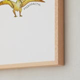 "Watercolor Dino Party Pterodactyl" - Art Print in Canary by Rachel Getz - Frame Close-up