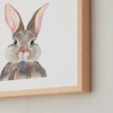 "Curious Bunny" - Art Print in Grey by Together Apart - Frame Close-up