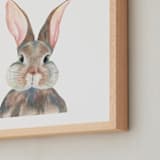 "Curious Bunny" - Art Print in Grey by Together Apart - Frame Close-up
