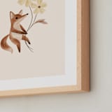 "fox with flowers" - Art Print in Tan by Vivian Yiwing - Frame Close-up