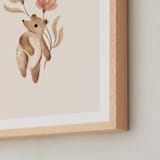 "Bear with Flowers" - Art Print in Tan by Vivian Yiwing - Frame Close-up