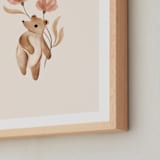 "Bear with Flowers" - Art Print in Tan by Vivian Yiwing - Frame Close-up