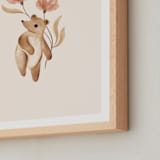 "Bear with Flowers" - Art Print in Tan by Vivian Yiwing - Frame Close-up