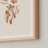 "Bear with Flowers" - Art Print in Tan by Vivian Yiwing - Frame Close-up