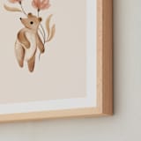 "Bear with Flowers" - Art Print in Tan by Vivian Yiwing - Frame Close-up