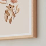 "Bear with Flowers" - Art Print in Tan by Vivian Yiwing - Frame Close-up