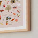 "Find Me on the Farm" - Art Print in Taupe by Francesca Iannaccone - Frame Close-up