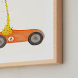 "Fast Riders III" - Art Print in Orange by Francisca Reyes - Frame Close-up