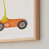 "Fast Riders III" - Art Print in Orange by Francisca Reyes - Frame Close-up