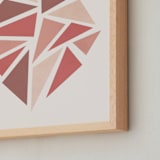 "Shattered Series Diamond" - Art Print in Coral by Jennifer Morehead - Frame Close-up