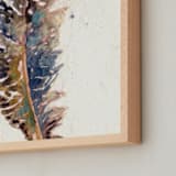 "Kind Feather" - Art Print in Brown by Stephanie Toral - Frame Close-up
