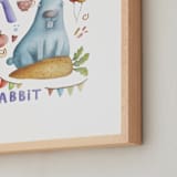 "R is for Rabbit" - Art Print in Rabbit blue by Anastasia Semanina - Frame Close-up