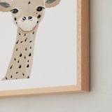 "Tall Giraffe" - Art Print in beige giraffe by Rebecca Marchese - Frame Close-up