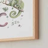 "C is for Chameleon" - Art Print in Chameleon green by Anastasia Semanina - Frame Close-up