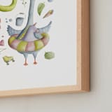"G is for Goose" - Art Print in Goose Yellow by Anastasia Semanina - Frame Close-up