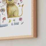 "L is for lion" - Art Print in lion yellow by Anastasia Semanina - Frame Close-up