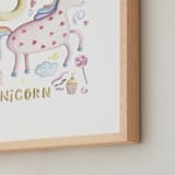"U is for Unicorn" - Art Print in Unicorn pink by Anastasia Semanina - Frame Close-up